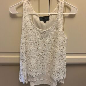 Sunday in Brooklyn Cream Embellished Tank Top